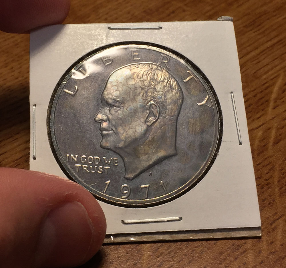 This-1971-S-Eisenhower-Proof-Dollar-Is-Infected-With-Kv!-Wicked-Toning!